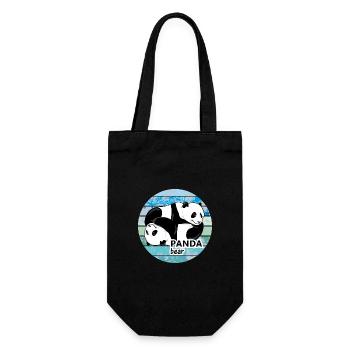 Cute panda bears - Gift Bag for Bottles - black - Front