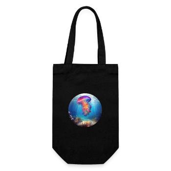 Meduse - enjoy the silence - Geschenkbeutel für Flaschen - Schwarz - Vorne