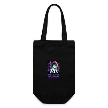 Cosmic Cat Power - Entdecke die Sterne - Geschenkbeutel für Flaschen - Schwarz - Vorne