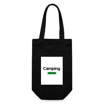 « Le camping, c’est ma vie » - Sac à bouteille - noir - Devant