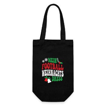 Weihnachten Football Spielerin Footballspielerin - Geschenkbeutel für Flaschen - Schwarz - Vorne