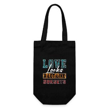 Love Looks A Lot Like Sunsets - Gift Bag for Bottles - black - Front
