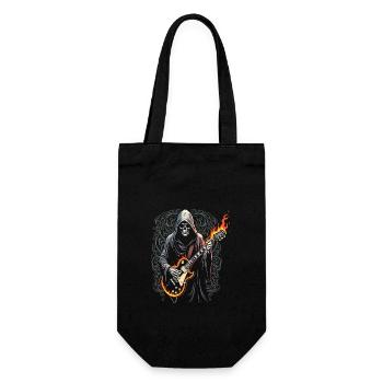 Grim Reaper with Guitar - Rock Style - Gift Bag for Bottles - black - Front