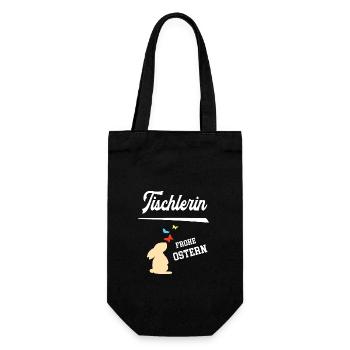 Tischlerin Ostern Geschenk Tischlerei Tischler - Geschenkbeutel für Flaschen - Schwarz - Vorne