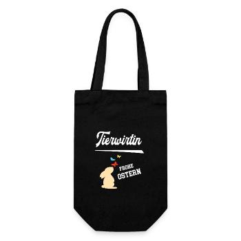 Tierwirtin Frohe Ostern Züchterin Oster Outfit - Geschenkbeutel für Flaschen - Schwarz - Vorne