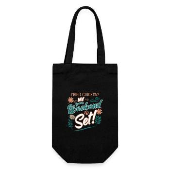 Fried Chicken? My Weekend Is Set! Fun Design - Gift Bag for Bottles - black - Front