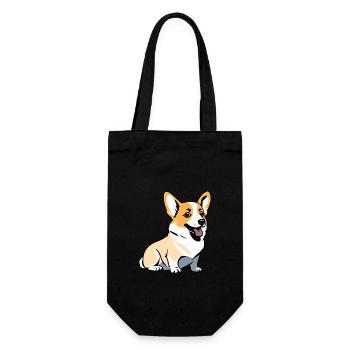 Corgi - Pet Dog Sticker - Gift Bag for Bottles - black - Front
