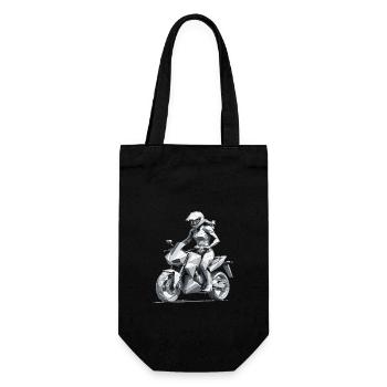 Biker Girl - Motorbike Design - Gift Bag for Bottles - black - Front