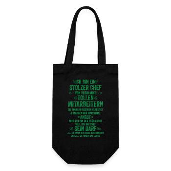 Ich Bin Ein Stolzer Chef Von Tollen Mitarbeitern - Geschenkbeutel für Flaschen - Schwarz - Vorne