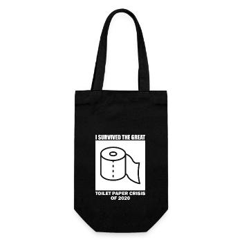 Ich überlebte die große Toilettenpapier Zitat Grafik - Geschenkbeutel für Flaschen - Schwarz - Vorne