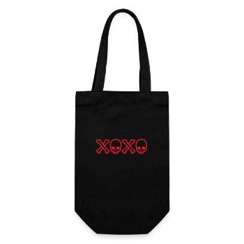 Embrasser les crânes, rock Saint-Valentin, xoxo - Sac à bouteille - noir - Devant