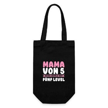 Mama Von 5 Kindern - Geschenkbeutel für Flaschen - Schwarz - Vorne