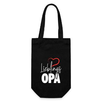 Lieblingsopa mit Herz - Geschenkbeutel für Flaschen - Schwarz - Vorne