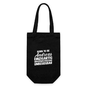 Vorname Andreas - Geschenkbeutel für Flaschen - Schwarz - Vorne
