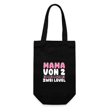 Mama Von 2 Kindern - Geschenkbeutel für Flaschen - Schwarz - Vorne