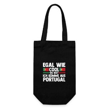Portugiesen Portugal - Geschenkbeutel für Flaschen - Schwarz - Vorne