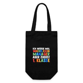 Daycare Leavers First Grade School Enrollment Schoolchild - Gift Bag for Bottles - black - Front