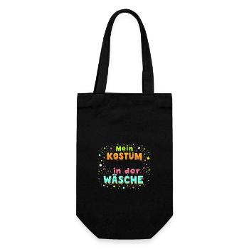 Mein Kostüm ist in der Wäsche Karneval Fasching - Geschenkbeutel für Flaschen - Schwarz - Vorne