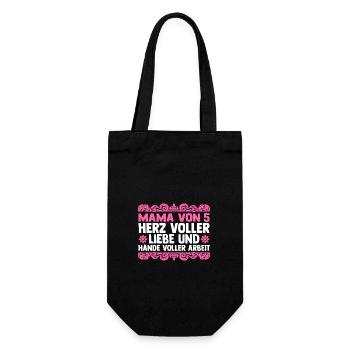 Mom of 5 children - Gift Bag for Bottles - black - Front