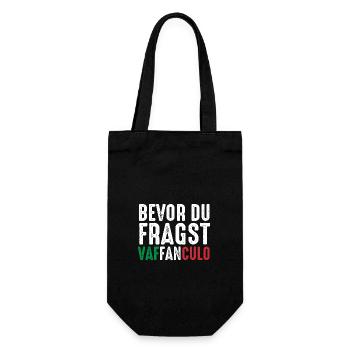 Italien Italiener Vaffanculo - Geschenkbeutel für Flaschen - Schwarz - Vorne