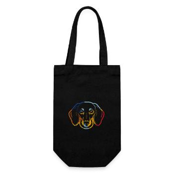 Chien teckel - Sac à bouteille - noir - Devant