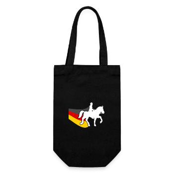 Reiten Deutschland Flagge Pferde - Geschenkbeutel für Flaschen - Schwarz - Vorne