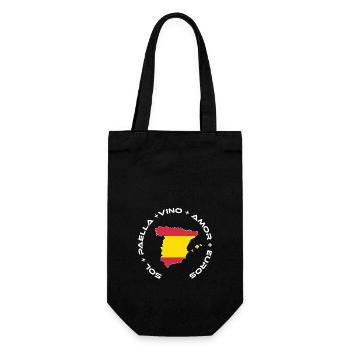 Spain | Sol, Paella, Vino, Cupid and Euros - Gift Bag for Bottles - black - Front