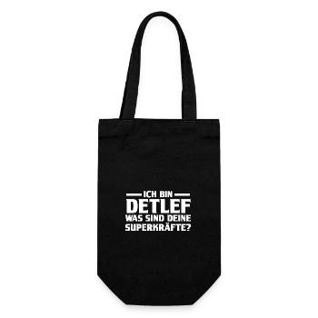Vorname Detlef - Geschenkbeutel für Flaschen - Schwarz - Vorne