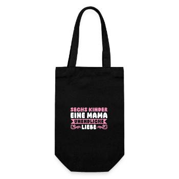 Mom of 6 children - Gift Bag for Bottles - black - Front