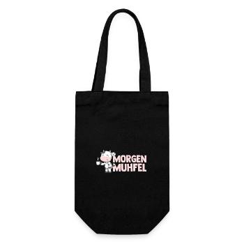 cow farmer farmer morning mill - Gift Bag for Bottles - black - Front