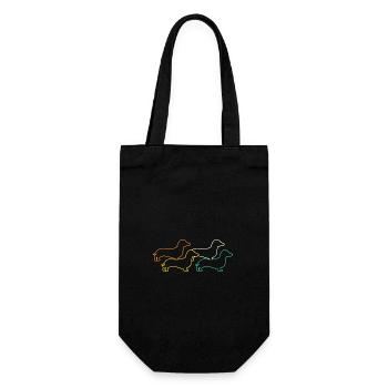 Chien teckel - Sac à bouteille - noir - Devant