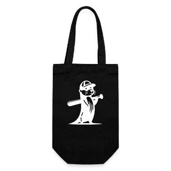 Otter Baseball Silhouette - Geschenkbeutel für Flaschen - Schwarz - Vorne