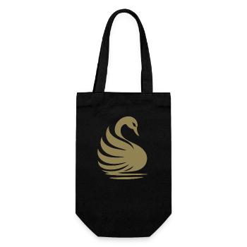 Elegante Schwan-Silhouette: Anmut auf dem Wasser - Geschenkbeutel für Flaschen - Schwarz - Vorne