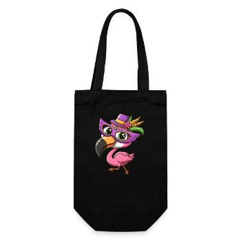Mardi Gras Comic Flamingo - Gift Bag for Bottles - black - Front