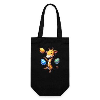 Easter Giraffe, Juggling Easter Eggs - Gift Bag for Bottles - black - Front