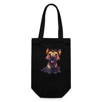 Enchanteur mignon hyène bande dessinée Style de bande dessinée - Sac à bouteille - noir - Devant