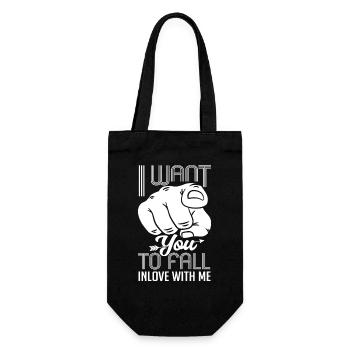 Index finger I want you to fall in love - Gift Bag for Bottles - black - Front