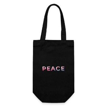 PEACE – Typography as an expression of freedom and freedom - Gift Bag for Bottles - black - Front