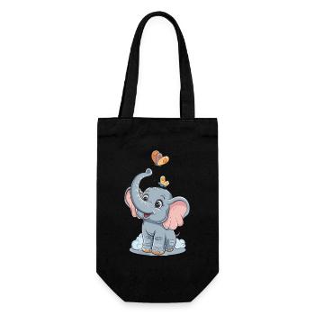 Niedlicher Elefant für Kinder für Kinder - Geschenkbeutel für Flaschen - Schwarz - Vorne