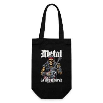 Rocking Metalhead Skeleton with Guitar - Gift Bag for Bottles - black - Front