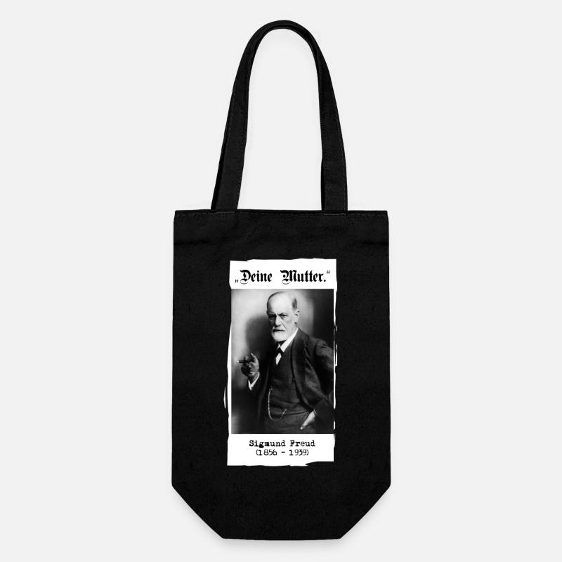 Sigmund Freud - "Deine Mutter." - Geschenkbeutel für Flaschen - Schwarz