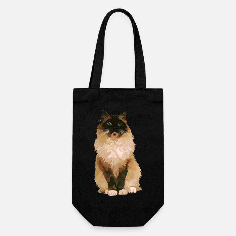 Ragdoll-Katze 1 - Geschenkbeutel für Flaschen - Schwarz