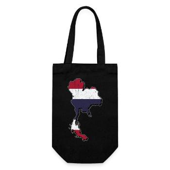 Thailand map with the Thai flag - Gift Bag for Bottles - black - Front