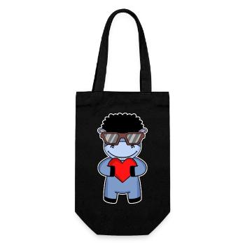 Âne avec lunettes de soleil et cœur - Sac à bouteille - noir - Devant