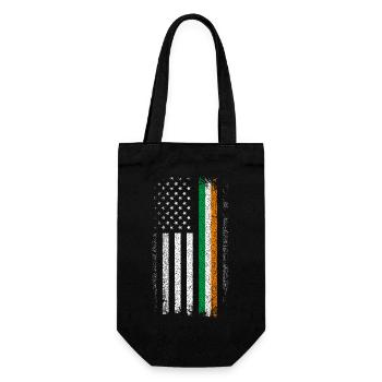 Le drapeau américain rencontre le Tricolore irlandais en détresse - Sac à bouteille - noir - Devant