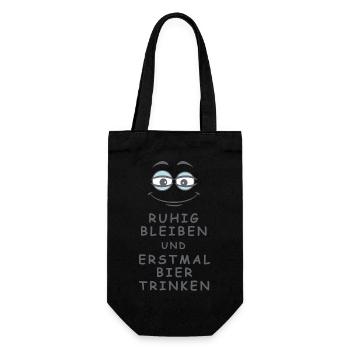 Bier trinken - Geschenkbeutel für Flaschen - Schwarz - Vorne