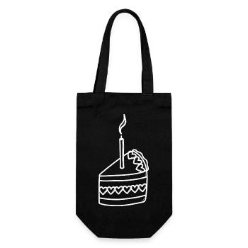 Cake Candle Valentine's Day Heart Sketch - Gift Bag for Bottles - black - Front