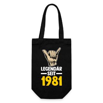 Jahrgang 1981 42 Jahre Geburtstag - Geschenkbeutel für Flaschen - Schwarz - Vorne
