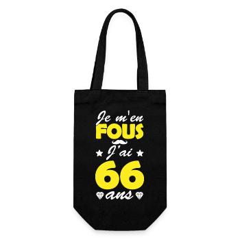 j ai 66 ans / cadeau anniversaire 66 ans - Sac à bouteille - noir - Devant