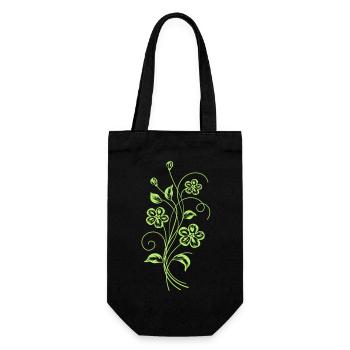 Blumenranke, Flowers - Gift Bag for Bottles - black - Front